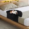 Black Plush Calming Dog Couch Bed with Anti-Slip Bottom - S