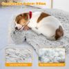 Gray Plush Calming Dog Couch Bed with Anti-Slip Bottom - S