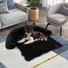 Black Plush Calming Dog Couch Bed with Anti-Slip Bottom - M