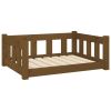 Dog Bed Honey Brown 29.7"x21.9"x11" Solid Wood Pine - Brown