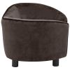 Dog Sofa Brown 27.2"x19.3"x15.7" Plush - Brown