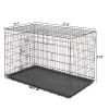 48" Pet Kennel Cat Dog Folding Steel Crate Animal Playpen Wire Metal - as picture