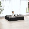 Dog Bed Black 20.3"x17.3"x3.5" Solid Wood Pine - Black