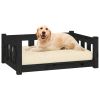 Dog Bed Black 29.7"x21.9"x11" Solid Wood Pine - Black