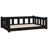 Dog Bed Black 37.6"x25.8"x11" Solid Wood Pine - Black