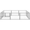 Dog Kennel Black 96.9 ft¬≤ Steel - Black