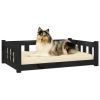 Dog Bed Black 37.6"x25.8"x11" Solid Wood Pine - Black