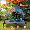 Outdoor Elevated Dog Bed Cooling Raised Pet Cot Canopy Shade Tent Pet Cooling Bed with Removable Canopy for Outside Yard Camping Beach - Pet Bed