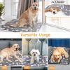 Dog Bed Mat Comfortable Flannel Dog Crate Pad Reversible Cushion Carpet Machine Washable Pet Bed Liner with Bone Patterns  - M