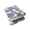 Dog Bed Mat Comfortable Flannel Dog Crate Pad Reversible Cushion Carpet Machine Washable Pet Bed Liner with Bone Patterns  - M