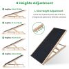 Foldable Wooden Dog Ramp for High Beds Non Slip Heights Adjustable Pet Cat Ramp for Couch Car SUV - S