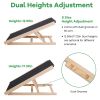 Foldable Wooden Dog Ramp for High Beds Non Slip Heights Adjustable Pet Cat Ramp for Couch Car SUV - S