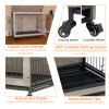 38 Inch Heavy-Duty Gray Dog Crate Furniture - as picture