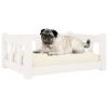 Dog Bed White 25.8"x19.9"x11" Solid Wood Pine - White