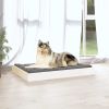 Dog Bed White 36"x25.2"x3.5" Solid Wood Pine - White