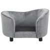 Dog Sofa Gray 27.2"x19.3"x15.7" Plush - Grey