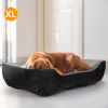 Pet Dog Bed Soft Warm Fleece Puppy Cat Bed Dog Cozy Nest Sofa Bed Cushion Mat XL Size - XL - Black