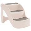 Folding 3-Step Dog Stairs Cream 19.7"x15"x15" Plastic - Cream