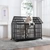 52" Heavy Duty Dog Crate Large Dog cage Strong Metal Dog Kennels and Crates for Large Dogs with 4 Lockable Wheels - as Pic