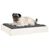 Dog Bed White 24.2"x19.3"x3.5" Solid Wood Pine - White