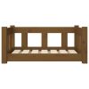 Dog Bed Honey Brown 25.8"x19.9"x11" Solid Wood Pine - Brown