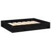 Dog Bed Black 24.2"x19.3"x3.5" Solid Wood Pine - Black