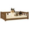 Dog Bed Honey Brown 37.6"x25.8"x11" Solid Wood Pine - Brown