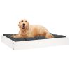 Dog Bed White 28.1"x21.3"x3.5" Solid Wood Pine - White