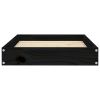 Dog Bed Black 24.2"x19.3"x3.5" Solid Wood Pine - Black