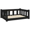 Dog Bed Black 29.7"x21.9"x11" Solid Wood Pine - Black