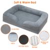 Pet Dog Bed Soft Warm Plush Puppy Cat Bed Cozy Nest Sofa Non-Slip Bed Cushion Mat Removable Washable Cover Waterproof Lining For Small Medium Dog - M