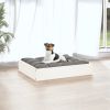 Dog Bed White 20.3"x17.3"x3.5" Solid Wood Pine - White