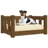 Dog Bed Honey Brown 21.9"x17.9"x11" Solid Wood Pine - Brown