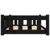 Dog Bed Black 37.6"x25.8"x11" Solid Wood Pine - Black