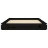 Dog Bed Black 36"x25.2"x3.5" Solid Wood Pine - Black