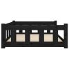 Dog Bed Black 41.5"x29.7"x11" Solid Wood Pine - Black