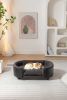 Scandinavian style Elevated Dog Bed Pet Sofa With Solid Wood legs and Black Bent Wood Back, Cashmere Cushion,Mid Size - as Pic