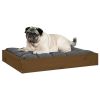 Dog Bed Honey Brown 24.2"x19.3"x3.5" Solid Wood Pine - Brown