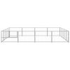 Dog Kennel Silver 172.2 ft¬≤ Steel - Silver