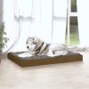 Dog Bed Honey Brown 40"x29.1"x3.5" Solid Wood Pine - Brown