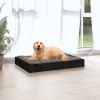 Dog Bed Black 28.1"x21.3"x3.5" Solid Wood Pine - Black