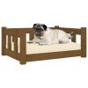 Dog Bed Honey Brown 25.8"x19.9"x11" Solid Wood Pine - Brown