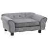 Dog Sofa Gray 28.3"x17.7"x11.8" Plush - Grey