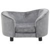 Dog Sofa Gray 27.2"x19.3"x15.7" Plush - Grey