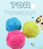 3pcs Pet dog toy footprint toy ball 6cm sounding toy ball TPR rubber - 3pcs