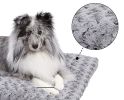 Dog Plush Bed Comfortable Crate Bed Washable Bed Kennel Pad Fit for Pet Cage - Gray - L